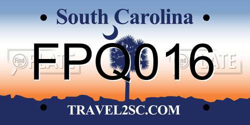 FPQ016 South Carolina License Plate