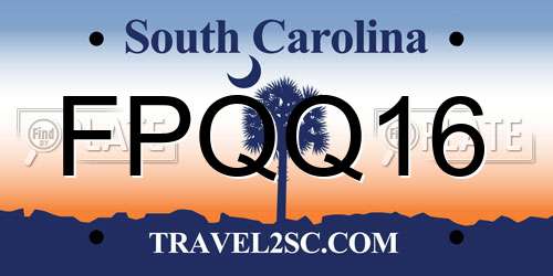 FPQQ16 South Carolina License Plate