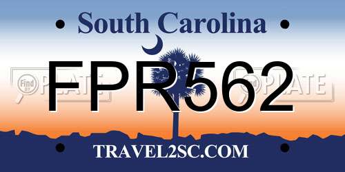 FPR562 South Carolina License Plate