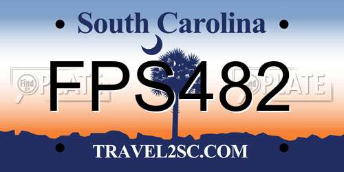 FPS482 South Carolina License Plate