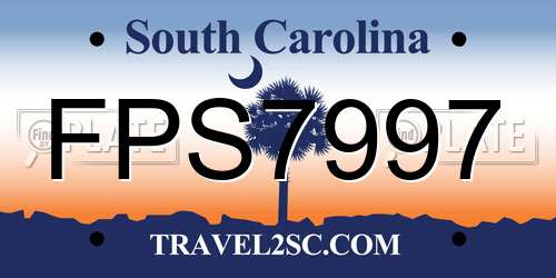 FPS7997 South Carolina License Plate