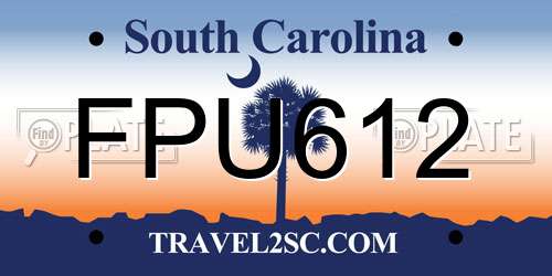 FPU612 South Carolina License Plate