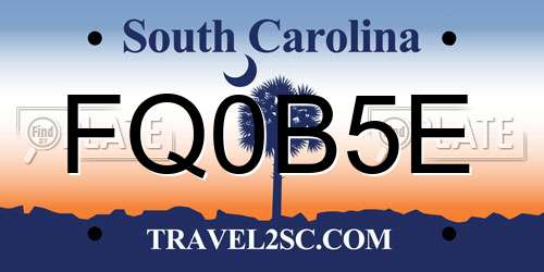 FQ0B5E South Carolina License Plate