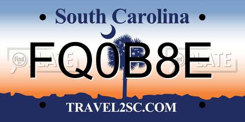 FQ0B8E South Carolina License Plate