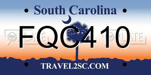 FQC410 South Carolina License Plate