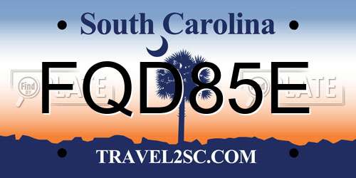 FQD85E South Carolina License Plate