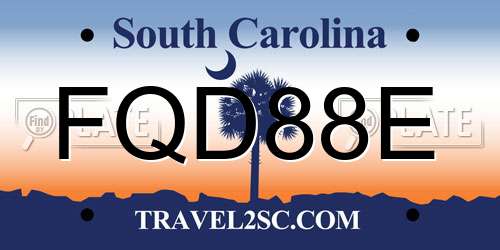 FQD88E South Carolina License Plate