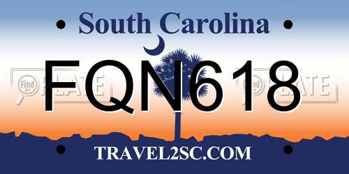 FQN618 South Carolina License Plate