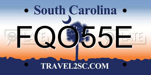 FQO55E South Carolina License Plate