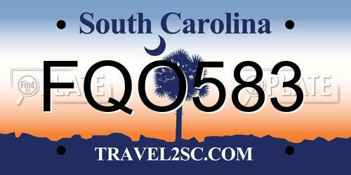 FQO583 South Carolina License Plate