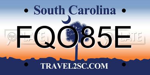 FQO85E South Carolina License Plate