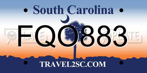 FQO883 South Carolina License Plate