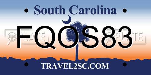 FQOS83 South Carolina License Plate