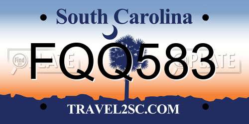 FQQ583 South Carolina License Plate