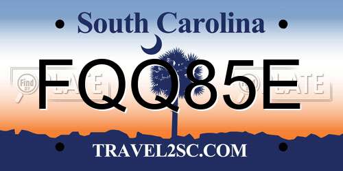 FQQ85E South Carolina License Plate