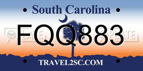 FQQ883 South Carolina License Plate