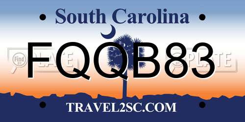 FQQB83 South Carolina License Plate