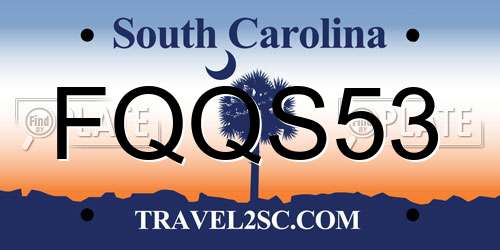 FQQS53 South Carolina License Plate