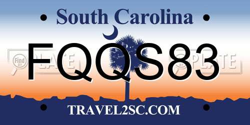 FQQS83 South Carolina License Plate