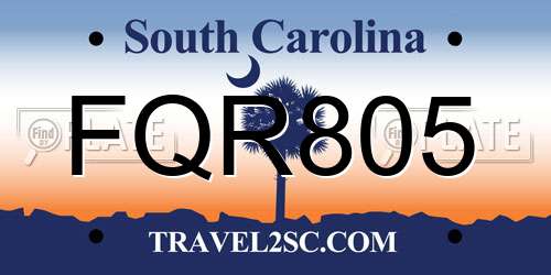 FQR805 South Carolina License Plate
