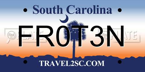 FR0T3N South Carolina License Plate