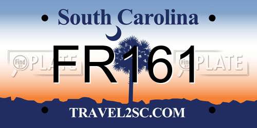 FR161 South Carolina License Plate