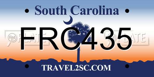 FRC435 South Carolina License Plate