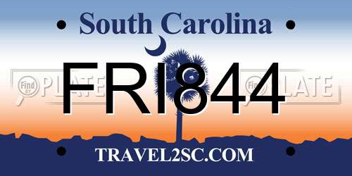 FRI844 South Carolina License Plate