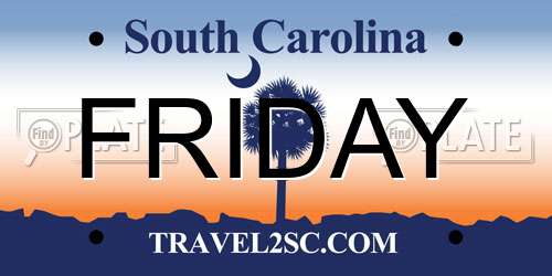 FRIDAY South Carolina License Plate