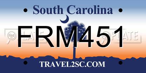 FRM451 South Carolina License Plate