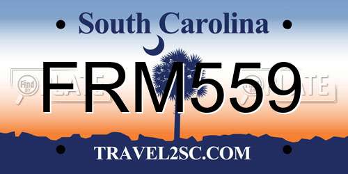 FRM559 South Carolina License Plate