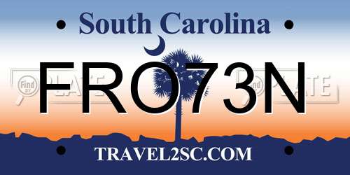 FRO73N South Carolina License Plate
