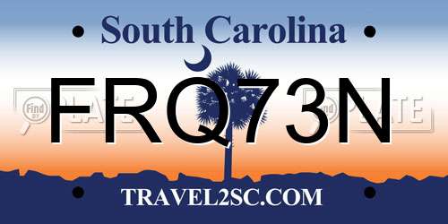 FRQ73N South Carolina License Plate
