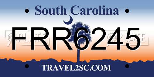 FRR6245 South Carolina License Plate