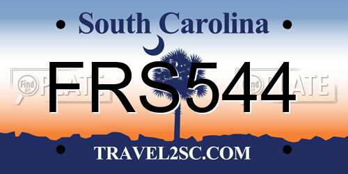 FRS544 South Carolina License Plate