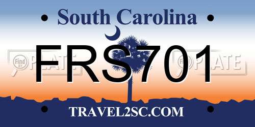 FRS701 South Carolina License Plate