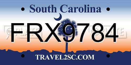 FRX9784 South Carolina License Plate