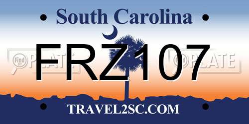 FRZ107 South Carolina License Plate