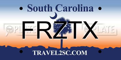 FRZTX South Carolina License Plate