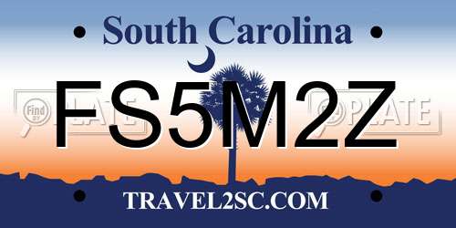 FS5M2Z South Carolina License Plate