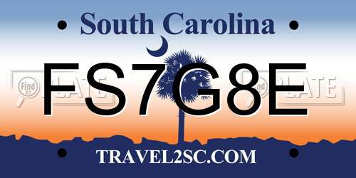 FS7G8E South Carolina License Plate