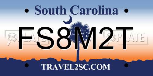 FS8M2T South Carolina License Plate