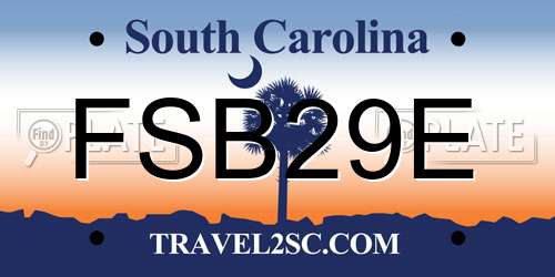 FSB29E South Carolina License Plate