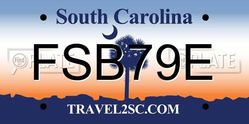 FSB79E South Carolina License Plate