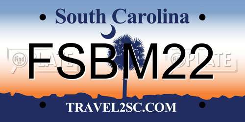 FSBM22 South Carolina License Plate