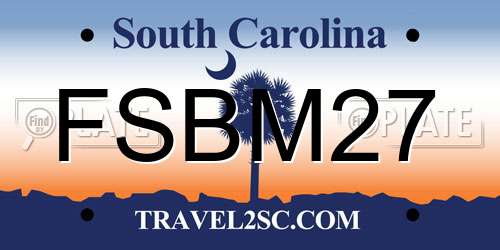 FSBM27 South Carolina License Plate