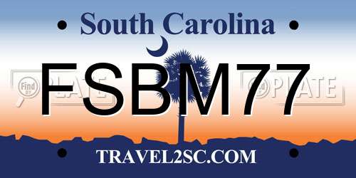 FSBM77 South Carolina License Plate