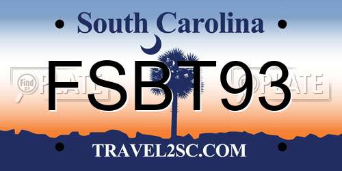 FSBT93 South Carolina License Plate