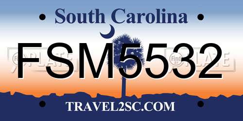 FSM5532 South Carolina License Plate