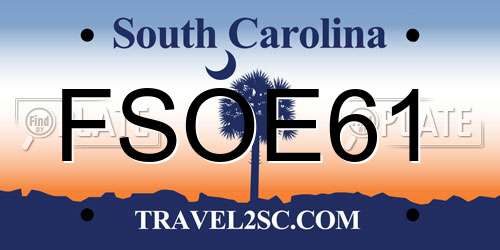 FSOE61 South Carolina License Plate